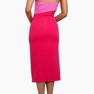 Petal & Pup Xiomar one shoulder colorblock midi dress